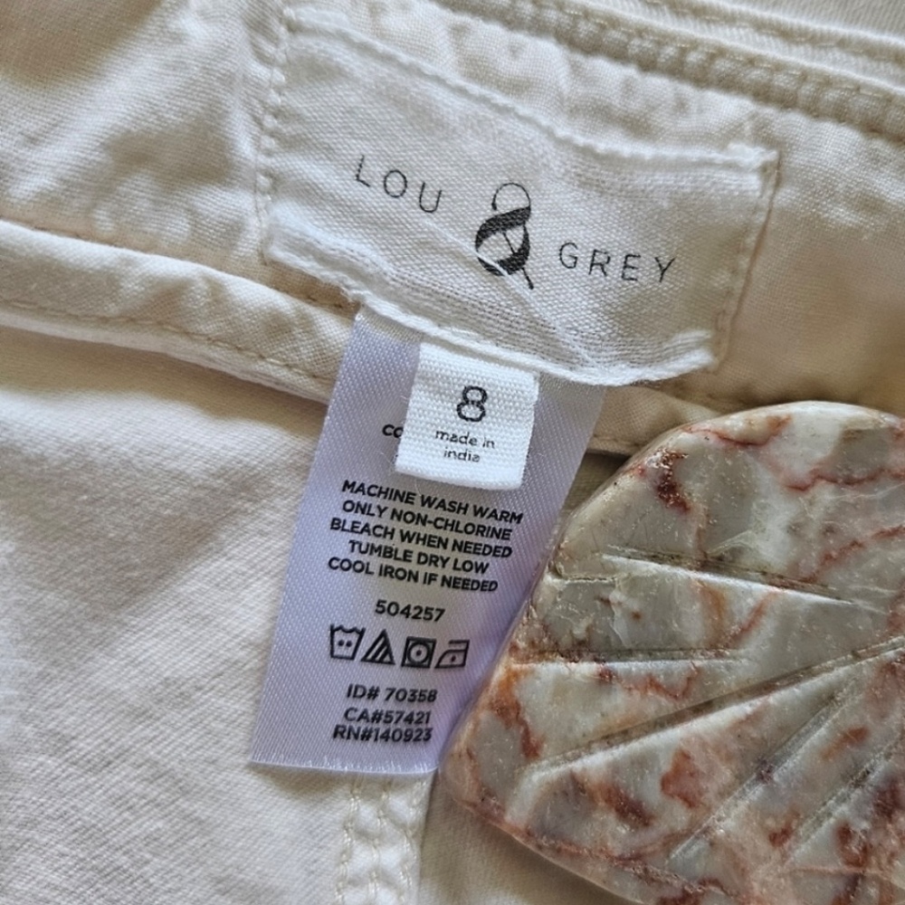 Lou & Grey Wide Leg Cotton Pants - Cream - Picture 6 of 8